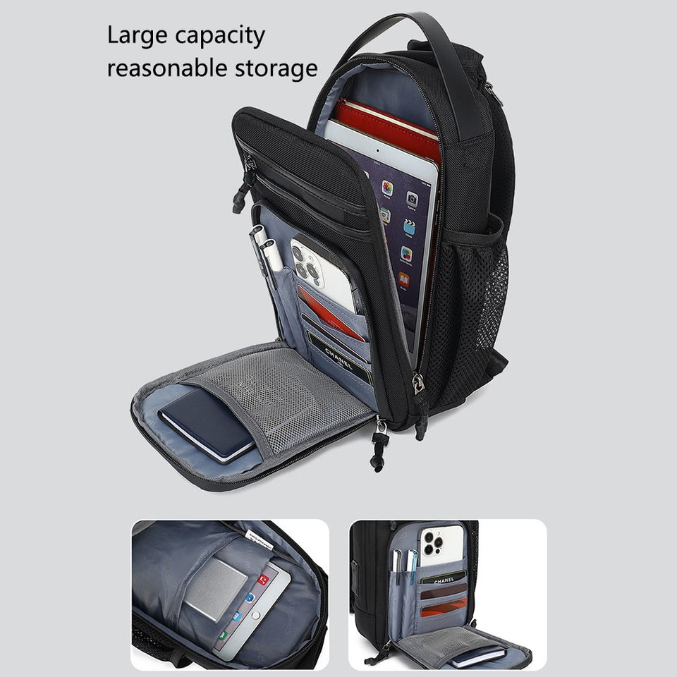 COOLBELL CB-7201 Black Crossbody Bag Men Stylish Chest Pack with Exter ...